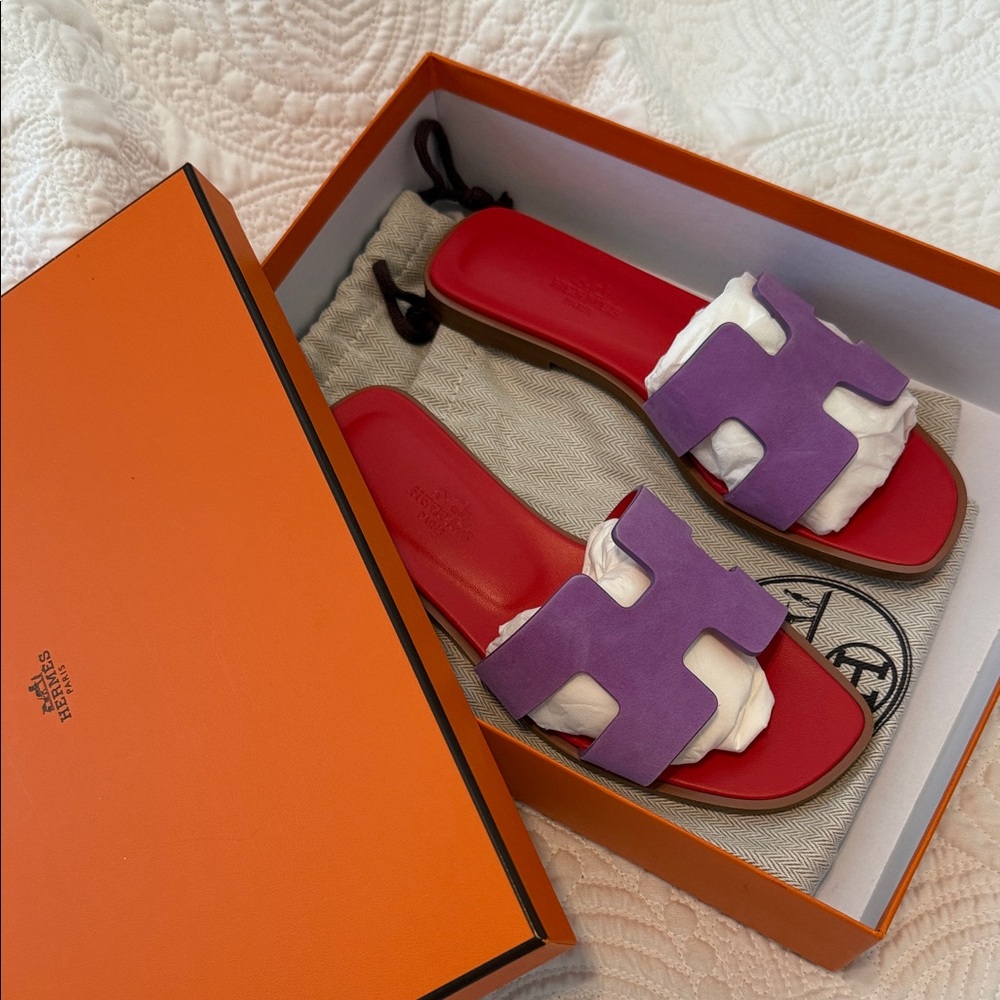 Hermes Purple and Red Sandals - Picture 9 of 9